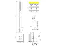 SAPHO KTX topná tyč s termostatem, s krytem pro kabel, 400 W, chrom (6)