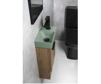 SAPHO PICCOLINO betonové umývátko 30,8x17cm, baterie vpravo, zelená mat (4)