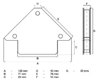 BGS Magnet pomocný pro sváření úhlů 120 x 80 mm (2)