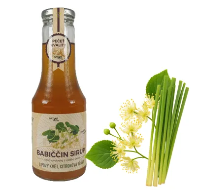 Nature NoTea s.r.o. Babiččin bylinný sirup - Květ lípy s citronovou trávou 0.5l