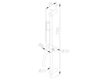 SAPHO MINIMAL sprchová tyč, posuvný držák, kulatá, 700mm, nerez (2)