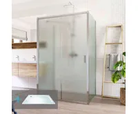 LIMA Sprchový kout, obdélník, 100x120x100x190 cm, chrom ALU, sklo Point vč. vaničky litý mramor