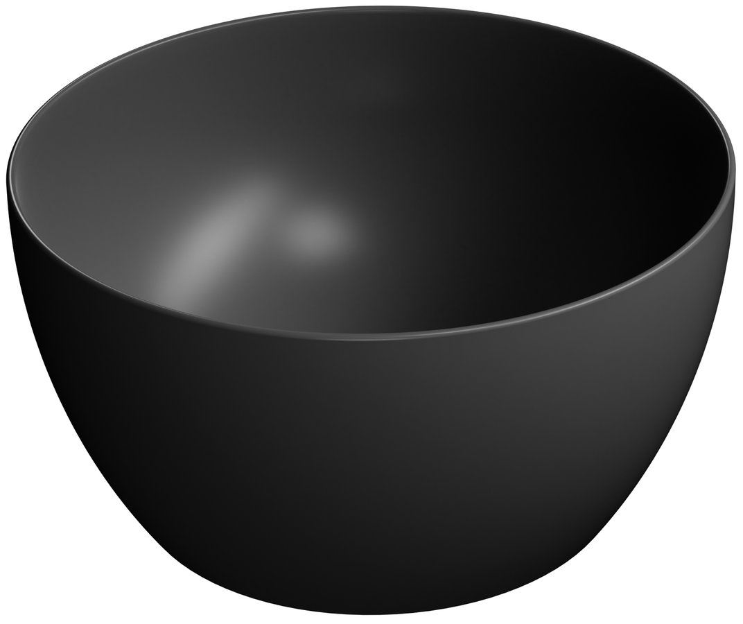 Gsi pura keramické umyvadlo na desku vysoké, průměr 42cm, černá mat