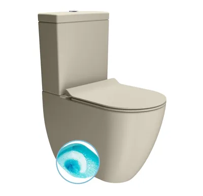 GSI PURA WC kombi, Swirlflush, spodní/zadní odpad, creta dual-mat