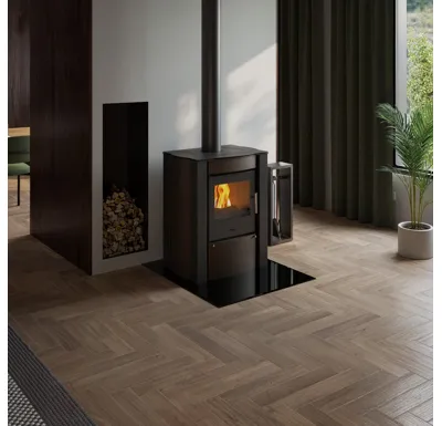 Sklo pod kamna - FLAMINGO Obdelník 850x1000 mm, černé, fazeta / 6 mm