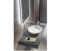 SAPHO BLOK kamenné umyvadlo na desku Ø 40cm, leštěný bílý mramor (3)