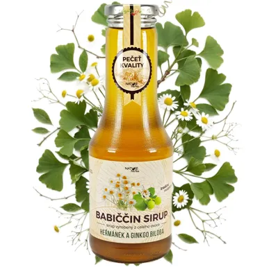 Nature NoTea s.r.o. Babiččin bylinný sirup Heřmánek & Ginkgo 0.5l