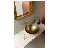 SAPHO FIANNA skleněné umyvadlo na desku Ø 42cm, bronz/zlatá (1)