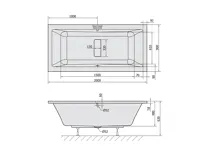 POLYSAN MARLENE SLIM obdélníková vana 200x90x48cm, bílá (5)