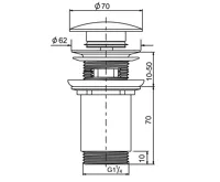 SAPHO Umyvadlová výpust 5/4“, click-clack, keramická zátka, 10-50mm, černá mat (3)