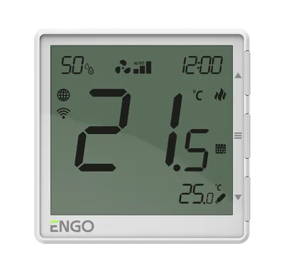 ENGO Controls Termostat Fan Coil  EFAN-230W, WIFI a MODBUS, ENGO Smart , TUYA, bílá