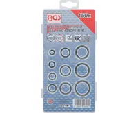 BGS Kroužky těsnící, kov, s gumovou těsnicí manžetou, 150dílná sada (2)