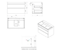 SAPHO SITIA umyvadlová skříňka 75,6x50x44,2cm, 2xzásuvka, dub stříbrný (8)
