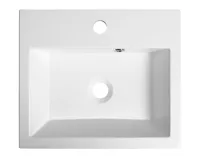 SAPHO ORINOKO umyvadlo, litý mramor, 42x36cm, bílá (3)