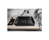 SAPHO AURUM nerezové umyvadlo na desku, 50x35cm, včetně výpusti, gun metal (1)