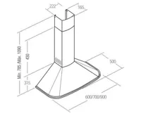 CATA Odsavač par NEBLIA Nerez 600mm (1)