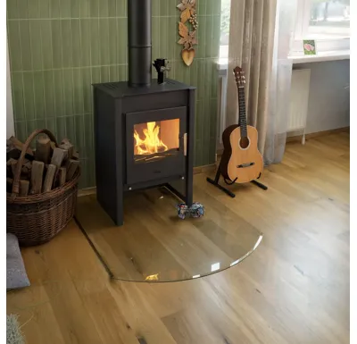 Sklo pod kamna - FLAMINGO Oblouk 1000x1000 mm, fazeta / R725 / 6 mm