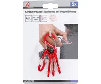 BGS Sortiment karabinek se zdvojeným otvorem | hliník | 5dílný (3)