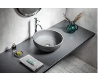 SAPHO PRIORI keramické umyvadlo na desku, Ø 41 cm, šedá se vzorem (5)