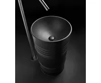 KERASAN BARREL keramické umyvadlo volně stojící, 42x90x42cm, černá mat (3)