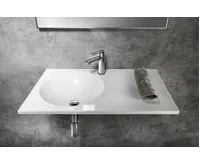 SAPHO JUNO umyvadlo, litý mramor, 100x47cm, levé, bílá (3)