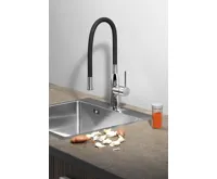 SAPHO SILI stojánková dřezová baterie, flexibilní ramínko, černá/chrom (4)