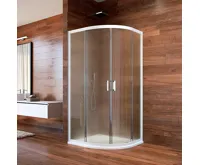 LIMA Sprchový kout, čtvrtkruh, 90 cm, bílý ALU, sklo Point (5)