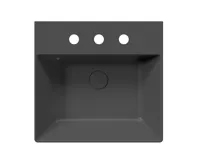 GSI KUBE X keramické umyvadlo 50x47cm, 3 otvory, černá mat (4)