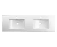 SAPHO SLIM keramické dvojumyvadlo, nábytkové, 150x46cm, bílá (2)