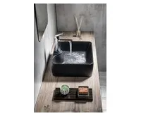 SAPHO BALENA keramické umyvadlo na desku, 48x37cm, černá mat (1)