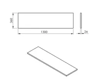 SAPHO PLATO deska Rockstone 1300x24x360mm, bílá mat (3)