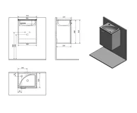AQUALINE ZOJA/KERAMIA FRESH umyvadlová skříňka 40x50x32cm, dub platin (6)