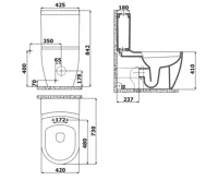 CREAVIT GRANDE WC kombi XL, spodní/zadní odpad, bílá (7)