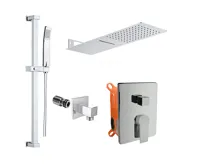Sprchová sada s  podomítkovou  baterií - 3-cestná - hranatý kryt Sprchová sada s  podomítkovou  baterií - 3-cestná - hranatý kryt