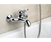 SAPHO KIRKÉ WHITE nástěnná vanová baterie, bílá páčka, chrom (3)