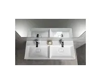 SAPHO GODIVA dvojumyvadlo, litý mramor, 119x44cm, bílá (1)