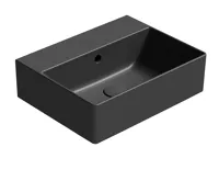 GSI KUBE X keramické umyvadlo 45x35cm, broušená spodní hrana, bez otvoru, černá mat