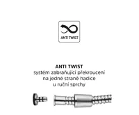 EASY sprchová hadice 150 plast - kovový efekt (1)