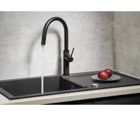 SAPHO FLAWO stojánková dřezová baterie s výsuvnou sprškou, černá mat (10)