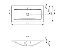 SAPHO YUKON umyvadlo, litý mramor, 90x45cm, bílá (6)