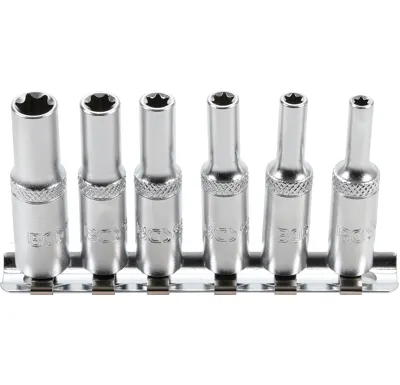 BGS Hlavice nástrčné 1/4" pro E-profil E4-E10, sada 6 dílů