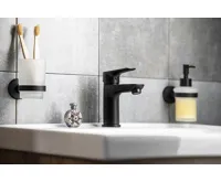 AQUALINE LOTTA stojánková umyvadlová baterie, černá mat (6)