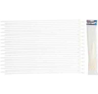 BGS Pásky vázací, bílé, 8,0 x 400 mm, 30dílná