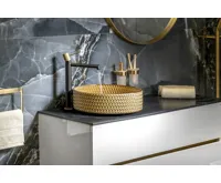 SAPHO SOLARIS stojánková umyvadlová baterie vysoká, černá/zlato mat (5)