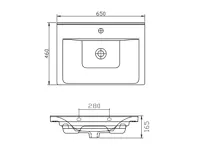 AQUALINE SAVA 65 keramické umyvadlo nábytkové 65x46cm, bílá (8)