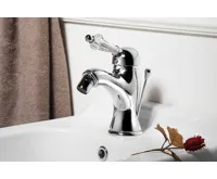 SAPHO KIRKÉ CRYSTAL stojánková bidetová baterie s výpustí, páčka krystal, chrom (4)