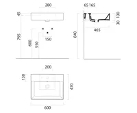 GSI KUBE X keramické umyvadlo 60x47cm, 3 otvory, bílá mat (6)