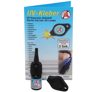 BGS Lepidlo UV  včetně UV lampy, lahvička 3 g