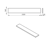 SAPHO AVICE deska pod umyvadlo 250x36cm, tl.5cm, dub tmavý (2)