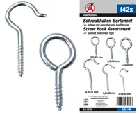 BGS Háčky očka šroubovací pozinkované, sada 142 dílů